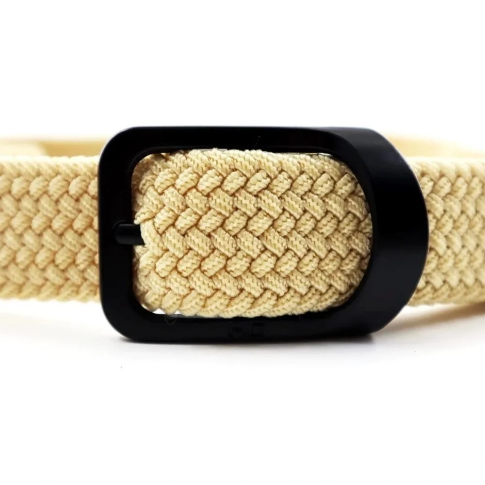 Mens Braided Stretch Belts, Canvas Woven Elastic Belts